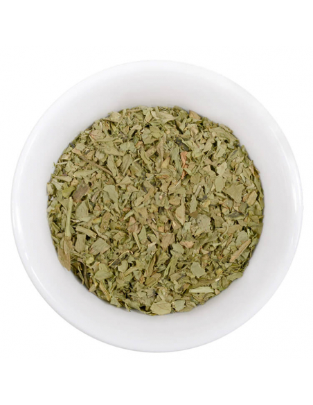 Spice shaker lovage leaves rubbed