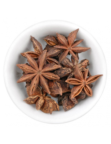 Flat bag of star anise, whole