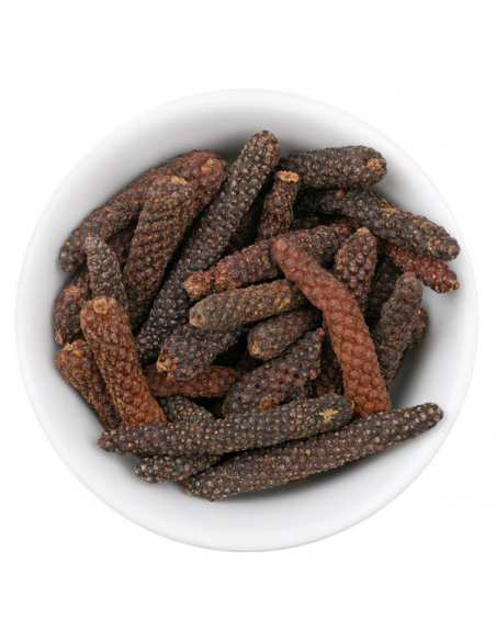 Long pepper gourmet spice in a glass