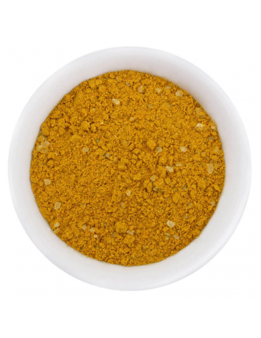Yellow Madras Curry, mild gourmet spice in a glass