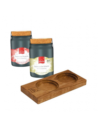 Chili and Italian herbs ceramic pot placemat