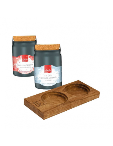 Salz und Chili Keramiktöpfchen Tischset