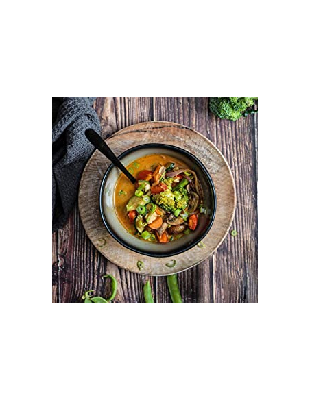 Green Thai curry, medium hot gourmet spice in glass