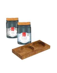 Pepper and salt ceramic pot placemat