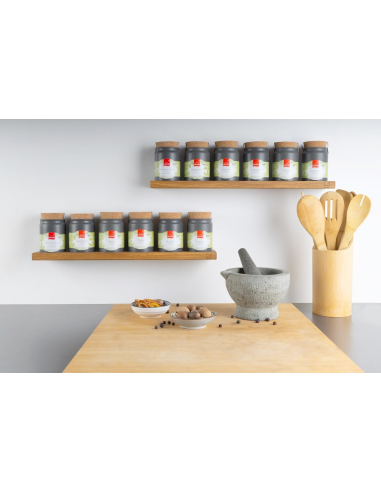 Kitchen herbs spice set with spice board